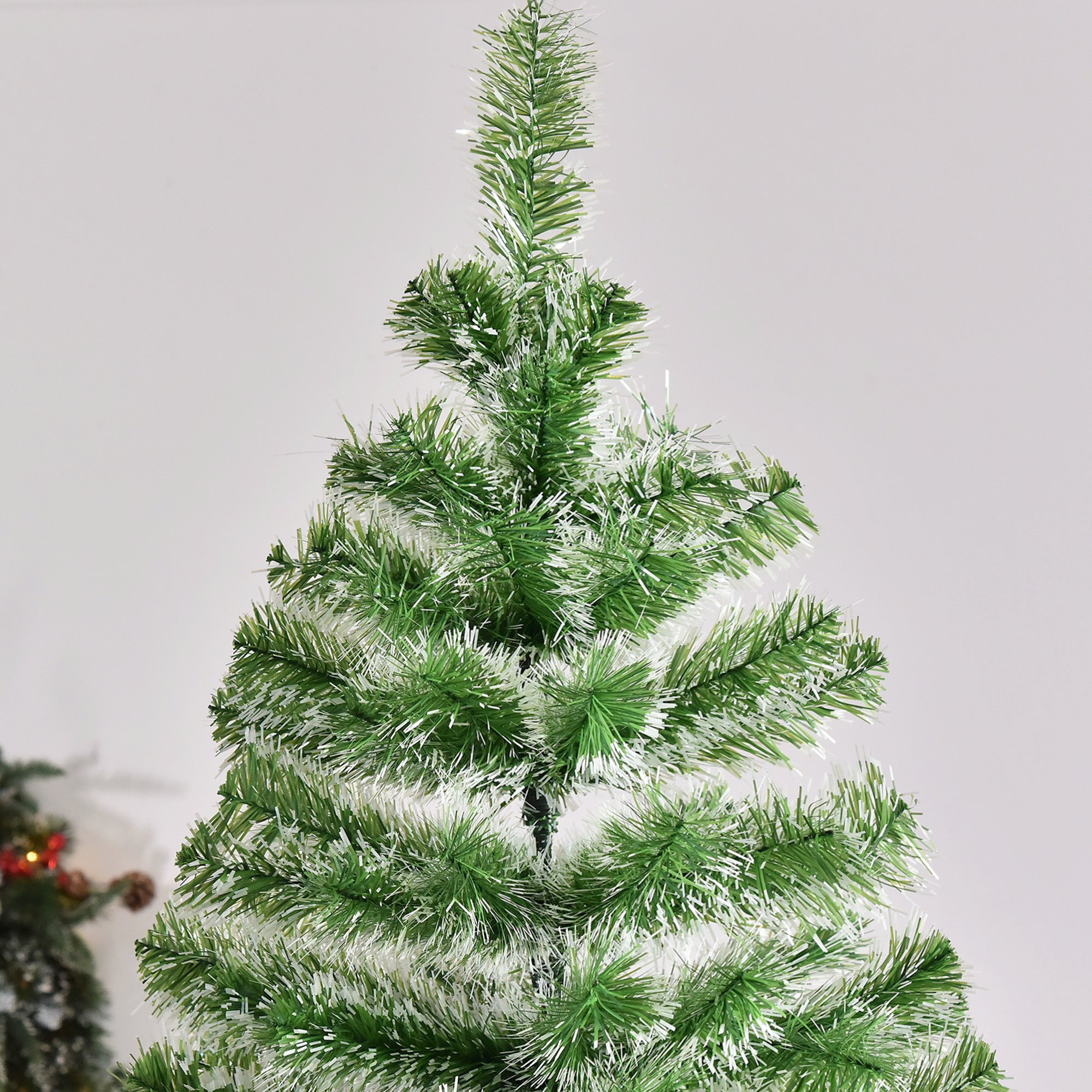 HOMCOM 7FT Indoor Christmas Tree Artificial Decoration Xmas Gift with Metal Stand Branch Tips