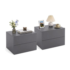 Floating Nightstand Set of 2 in Grey