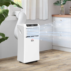 HOMCOM 9000 BTU Air Conditioning Unit, 3-in-1 Portable Air Conditioner, Dehumidifier, Cooling Fan with Remote Control, Digital Display, 2 Speeds, 24H Timer, Window Venting Kit, 28m²