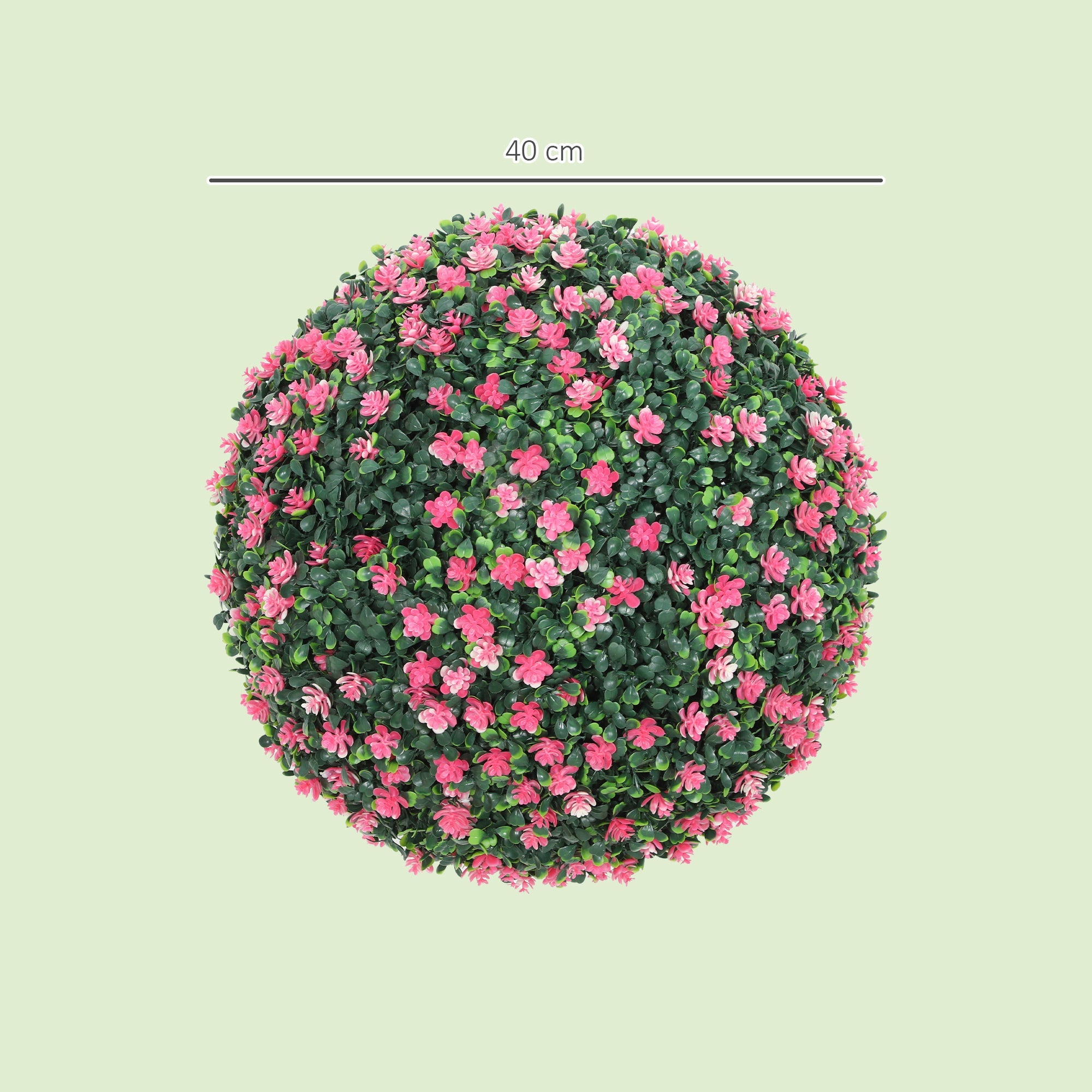 HOMCOM Set of Two Artificial Boxwood Balls Plants - Pink