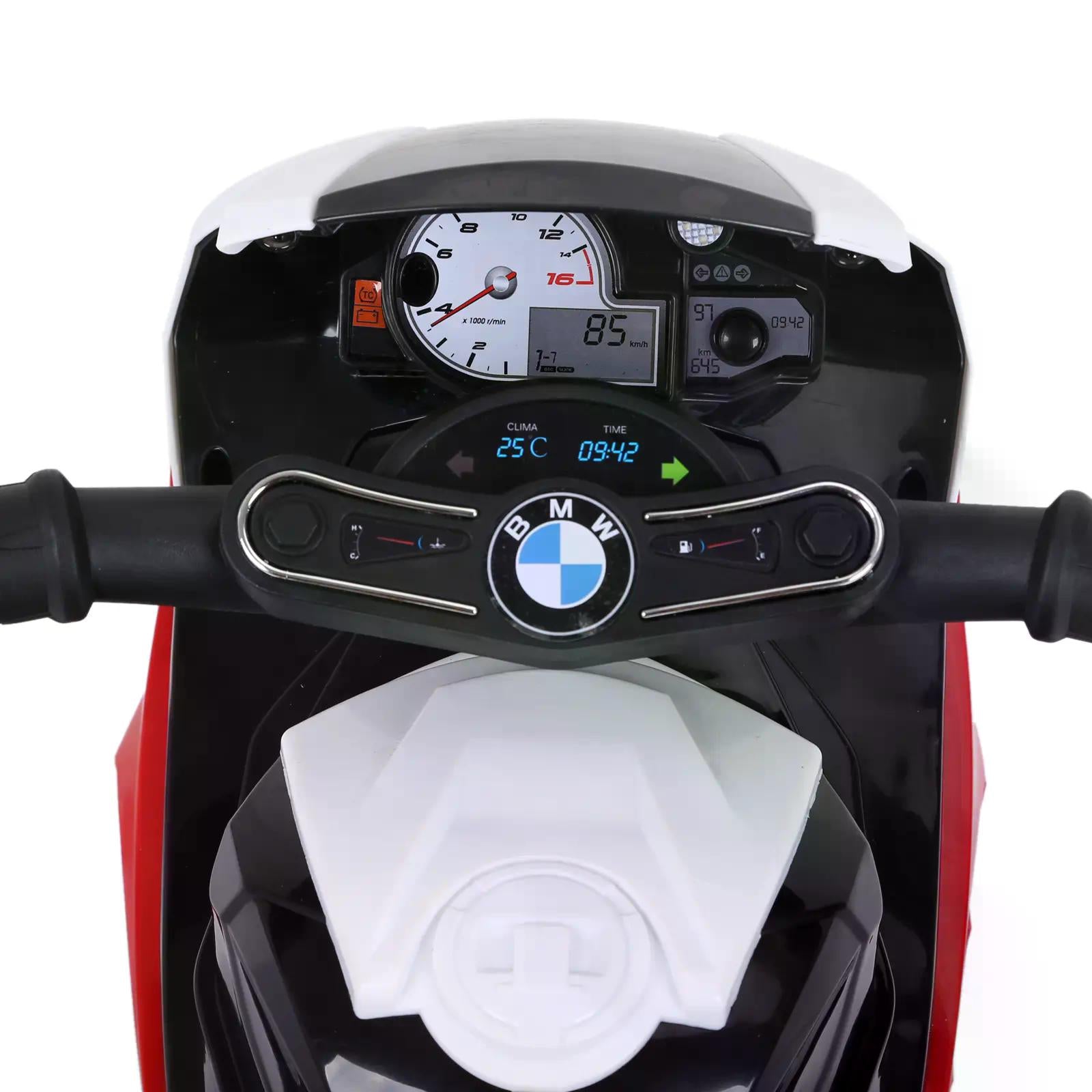 HOMCOM Electric Motorbike for Kids Ride on BMW Motorbike W/Headlights and Music, 6 V-Red