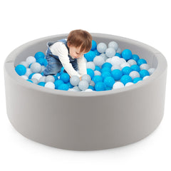 90 x 30cm Soft Round Ball Pool for Toddlers & Baby with 200 Ocean Balls and Storage Bag-White
