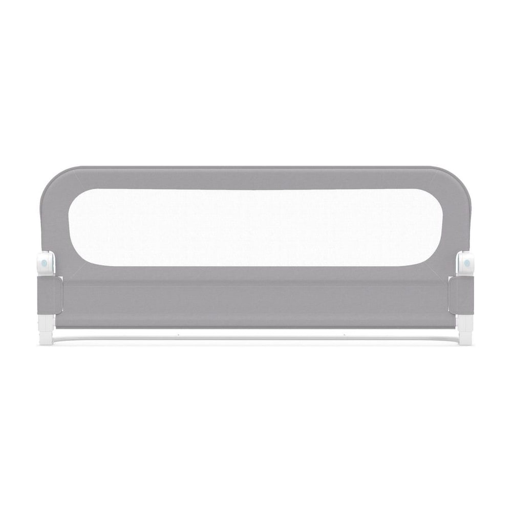 Foldable Bed Rail in grey with a mesh panel and white frame components