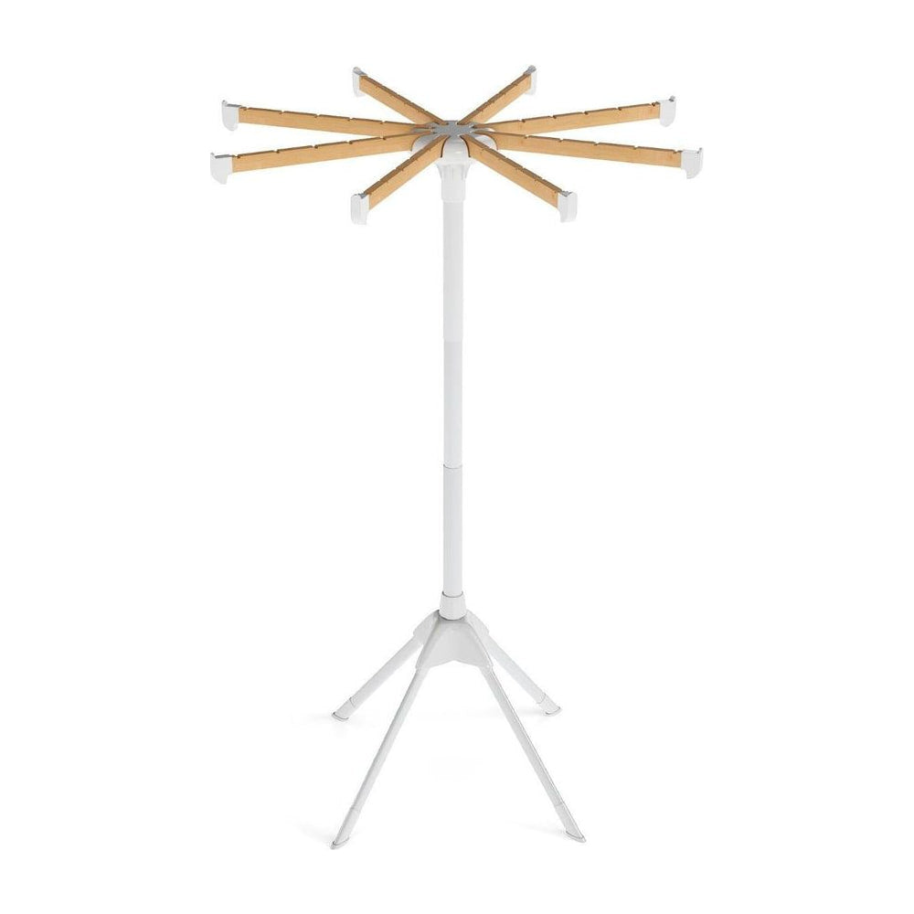 Foldable Laundry Drying Rack with 8 bamboo hanging rods and a 4-legged design
