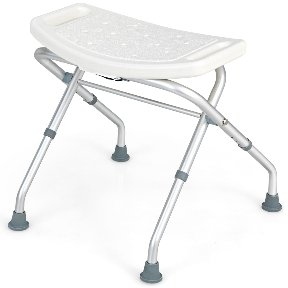 Folding Portable Shower Seat in White