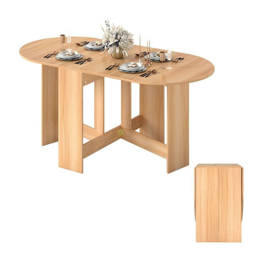 Folding Wooden Multifunctional Dining Table-Natural