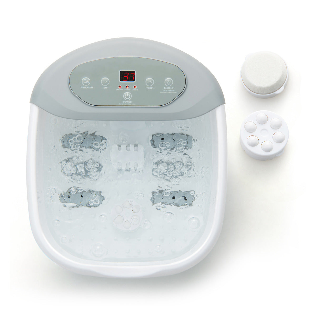 Foot Spa Massager with Removable Pedicure Stone-Grey