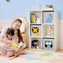 ZONEKIZ Kids Toy Box with Three Non-Woven Fabric Drawers, 61.8 x 29.9 x 91.5cm - White