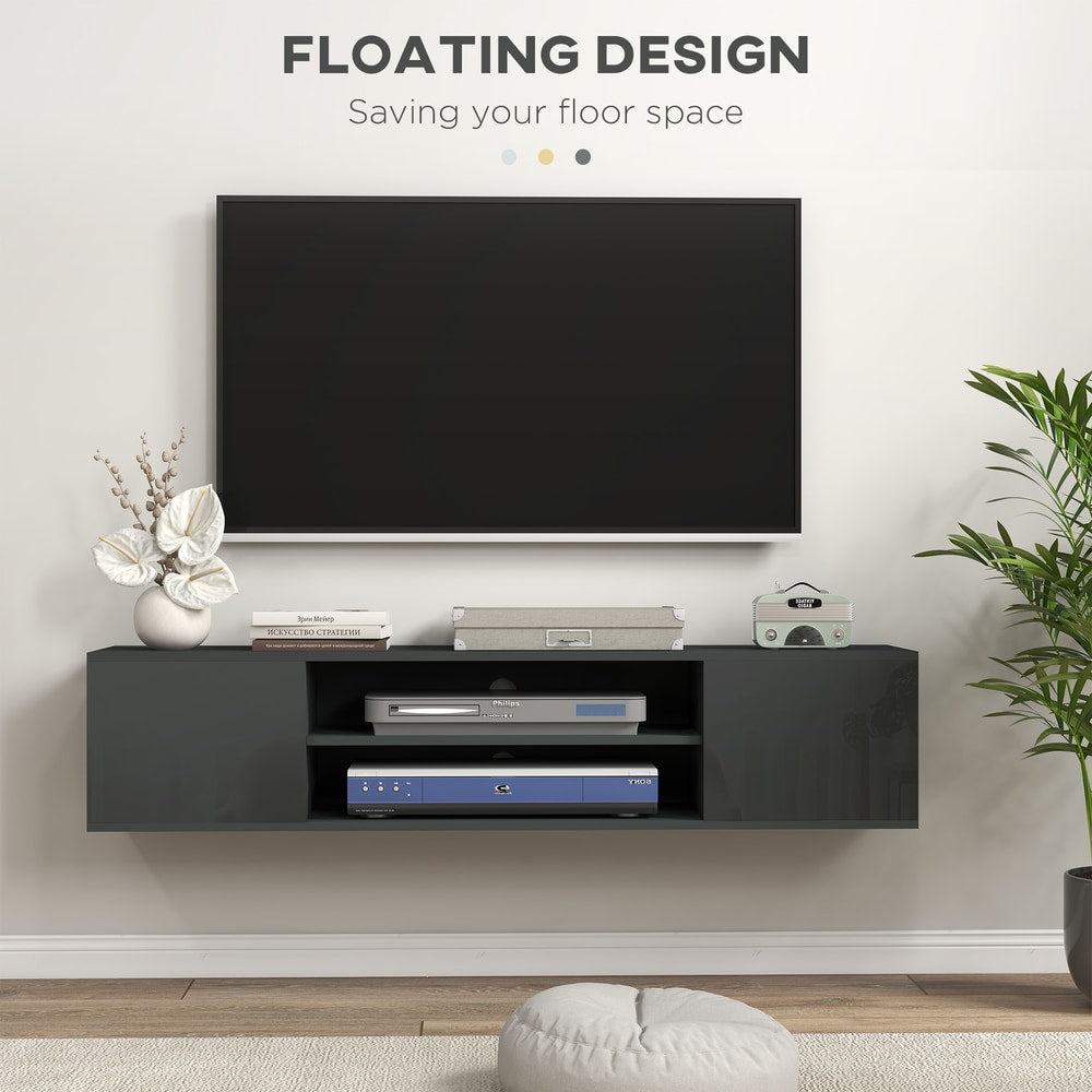 HOMCOM Floating TV Stand Cabinet in Grey, image 4