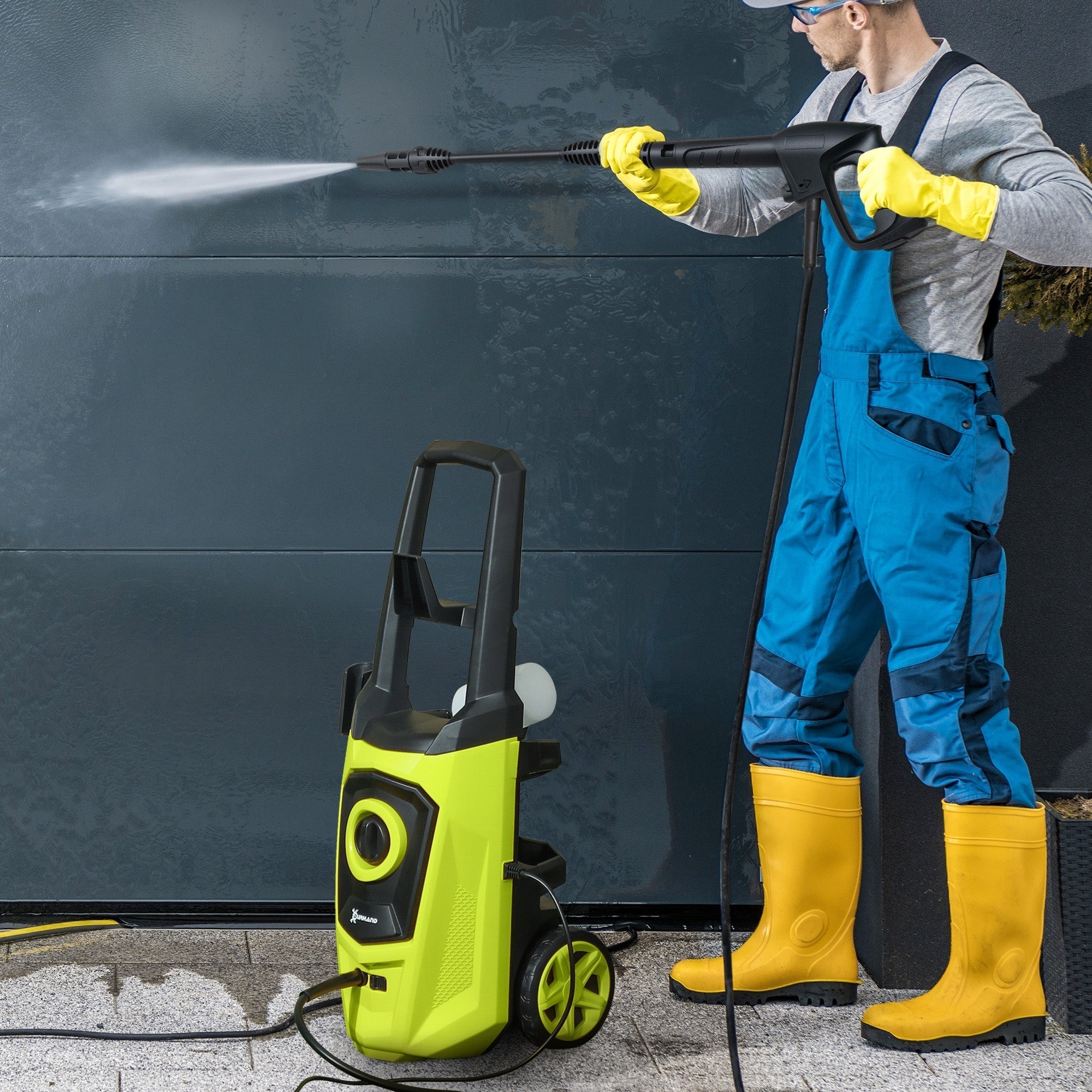 DURHAND 1800W High√Ç Pressure√Ç Washer, 150 Bar Pressure, 510 L/h Flow, High-Performance Portable Power Washer Jet Wash Cleaner with 6M Hose, Snow Foam Bottle for Garden, Car, Furniture, Green