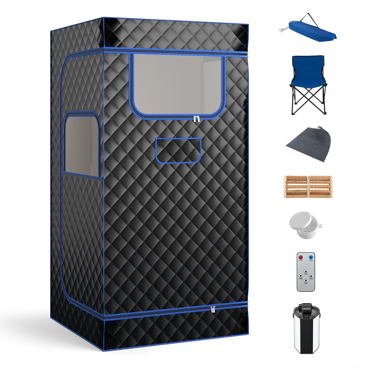 Portable Steam Sauna for Home with 3L Steam Generator-Black