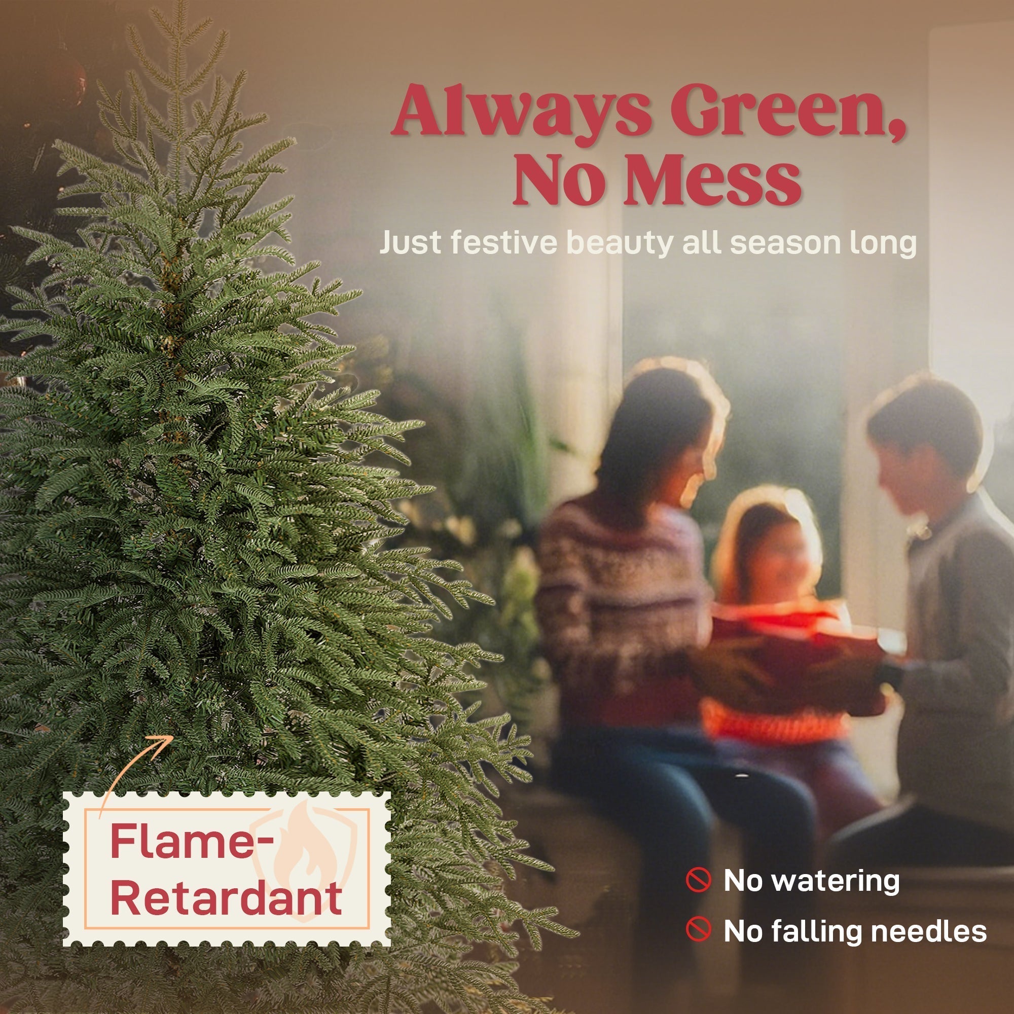 HOMCOM 5 ft Full Spruce Christmas Tree with Realistic Dense Tips, Easy Assembly - Green