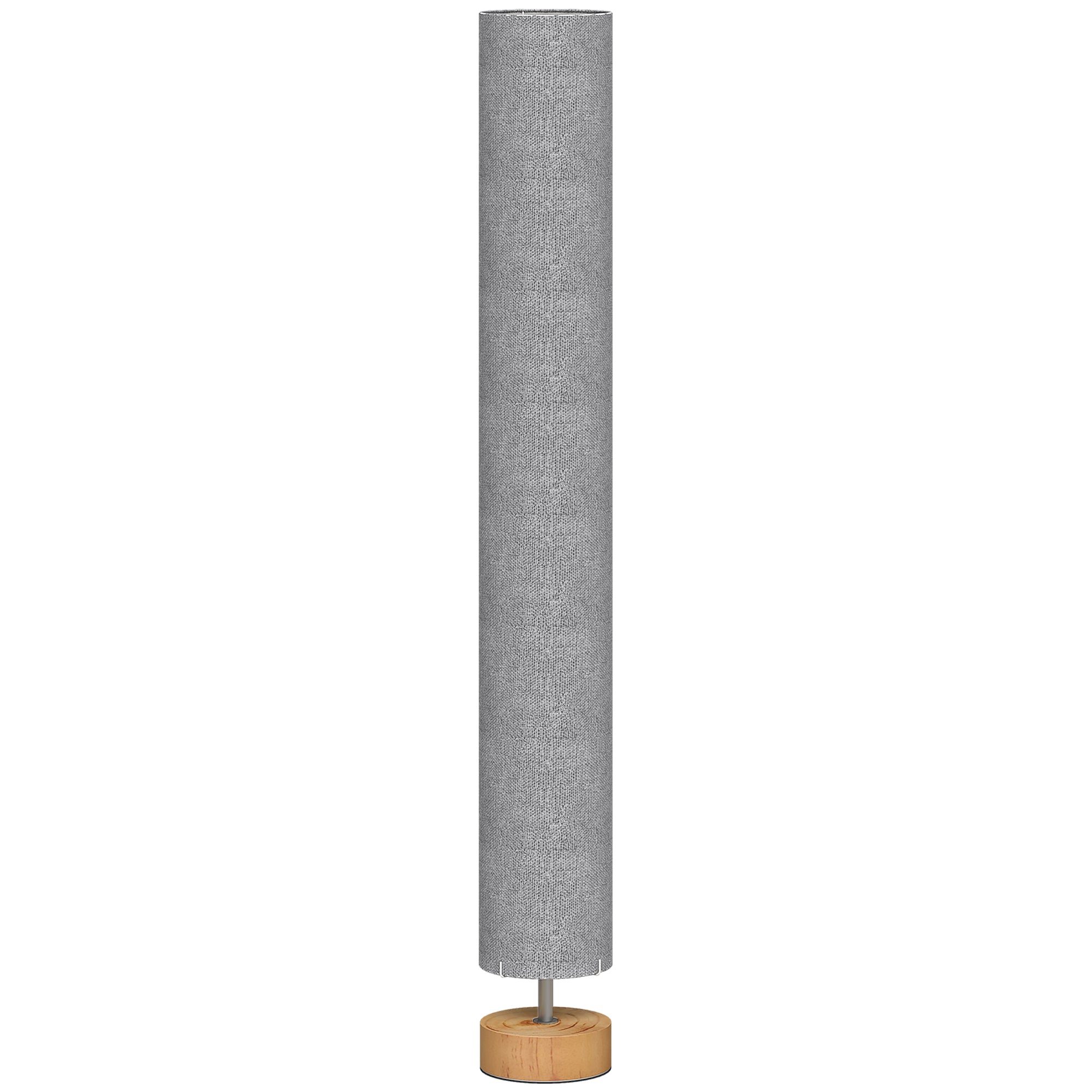 HOMCOM LED Floor Lamp for Living Room, 120cm Modern Standing Lamp with 3000K/4500K/6500K Colour Temperatures, Linen Shade and Wooden Base, Grey