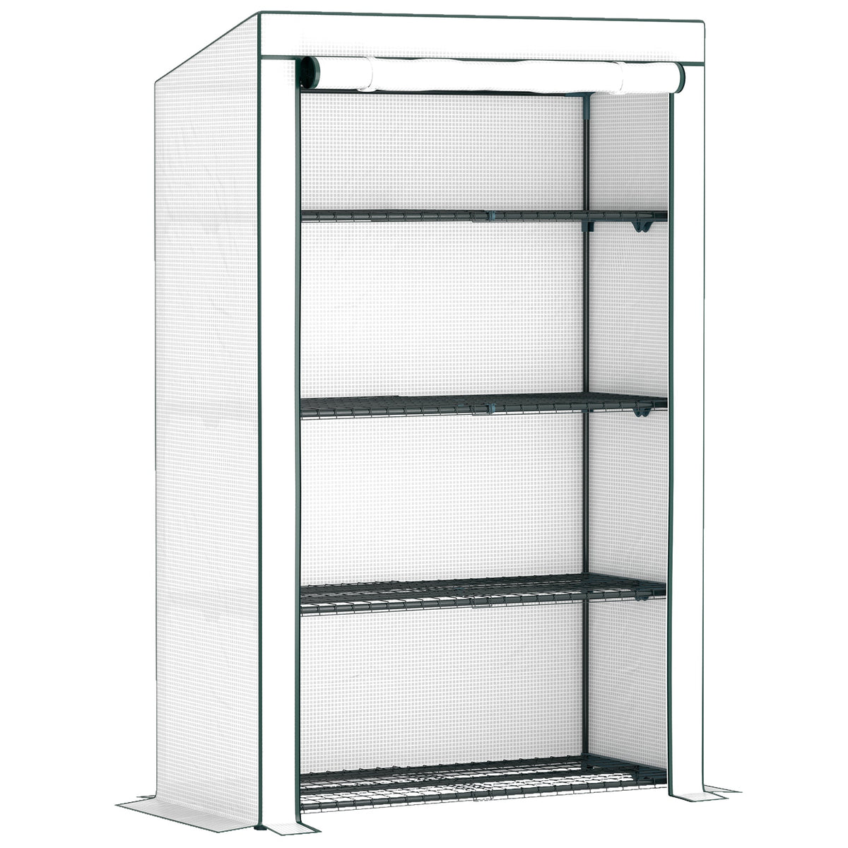 Outsunny Four-Tier Mini Greenhouse - Green/White