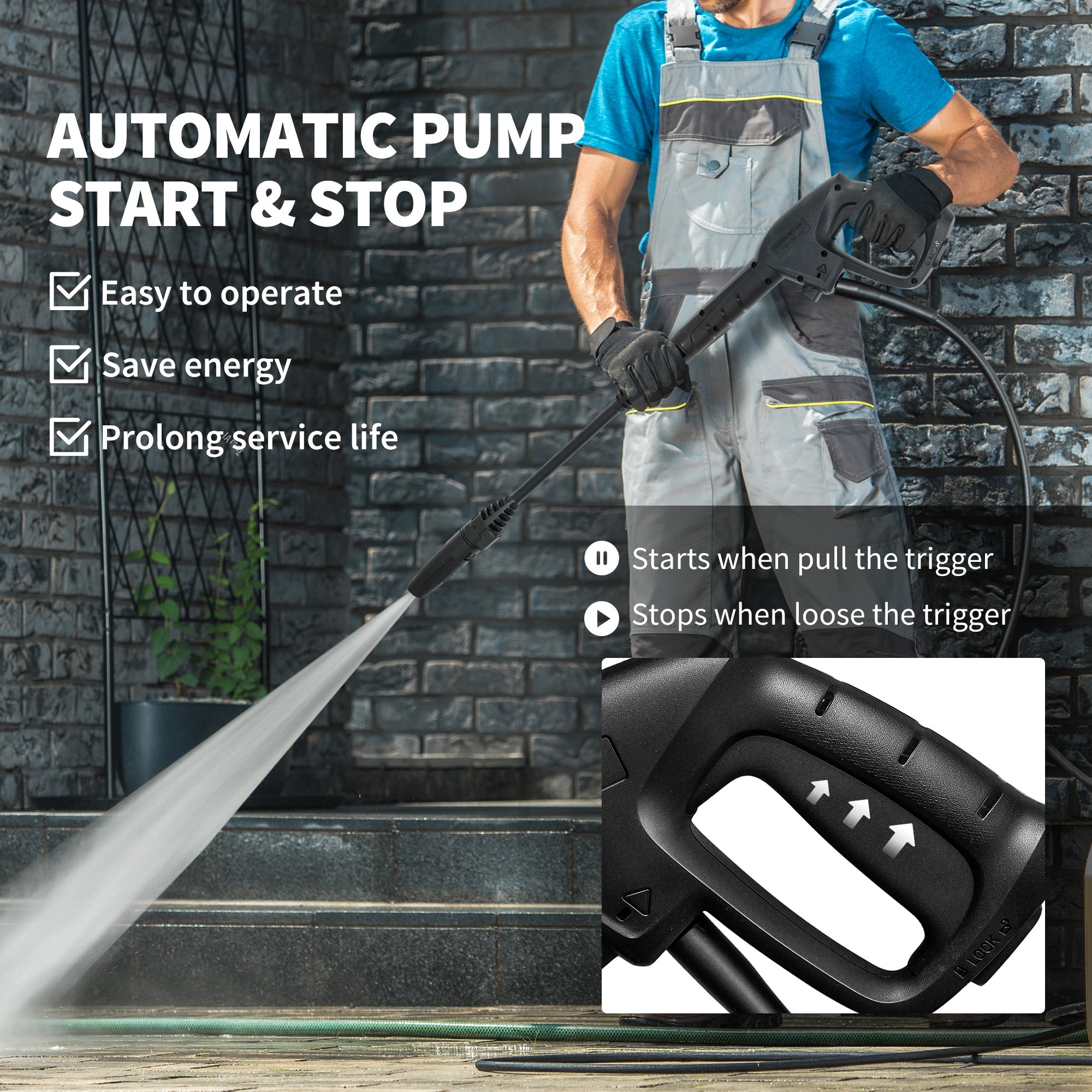 Outsunny 1800W High√Ç Pressure√Ç Washer, 150 Bar Pressure, 420 L/h Flow, Portable Power Washer Jet Wash Cleaner with Adjustable Nozzle, 6M Hose, Hose Reel, Steel Handle for Home Patio Car Driveway, Yellow