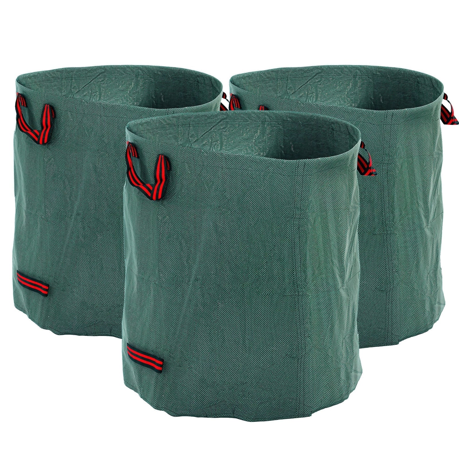 Outsunny Garden Waste Bags, 272L x 3 Heavy Duty Garden Bags, Foldable and Reusable Waste Sacks with Handles for Loading Leaf, Trash, Debris, Green