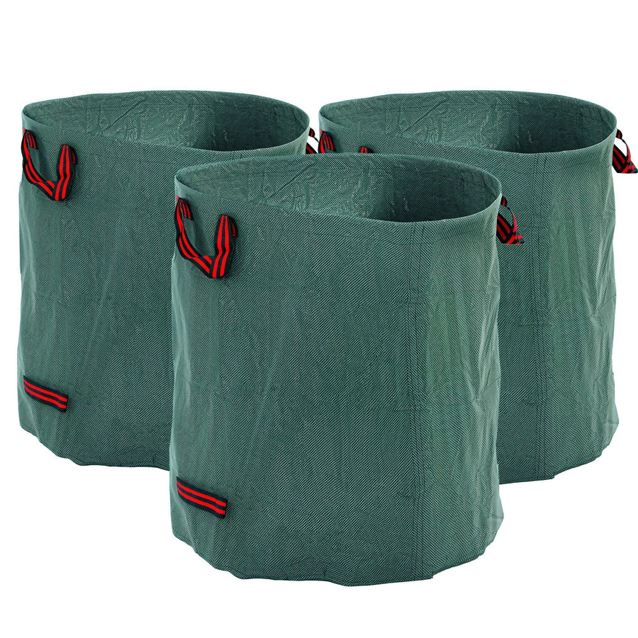 Outsunny Garden Waste Bags, 272L x 3 Heavy Duty Garden Bags, Foldable and Reusable Waste Sacks with Handles for Loading Leaf, Trash, Debris, Green