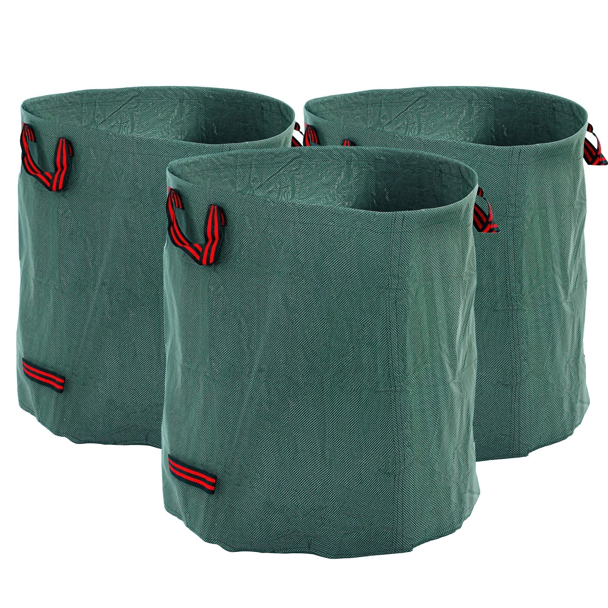 Outsunny Garden Waste Bags, 272L x 3 Heavy Duty Garden Bags, Foldable and Reusable Waste Sacks with Handles for Loading Leaf, Trash, Debris, Green