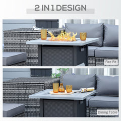 Outsunny 71 x 71cm 40000 BTU Gas Firepit Table - Black/Grey