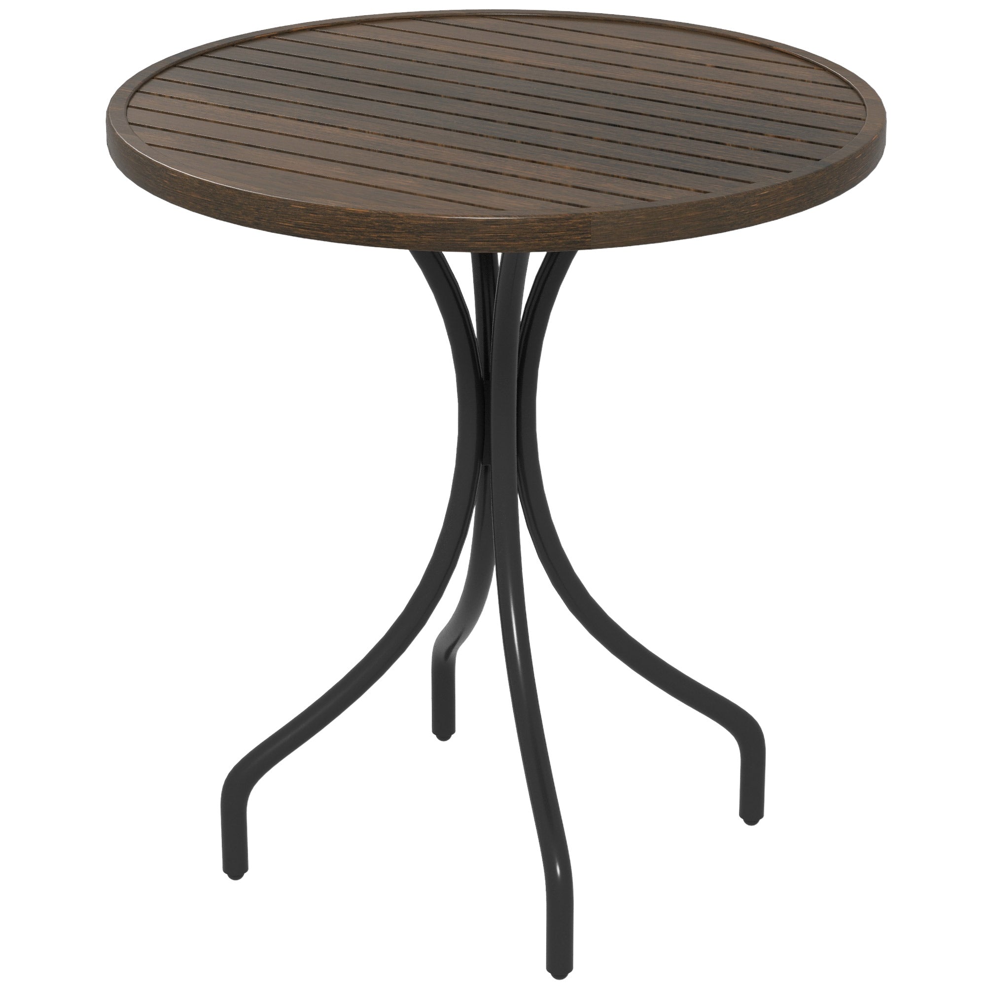 Outsunny 66cm Galvanised Steel Garden Table - Brown