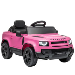 AIYAPLAY Land Rover Licensed 12V Kids Ride on Car with Remote, Suspension, Slow Start, 3 Speeds, Lights, Music, Horn, Pink