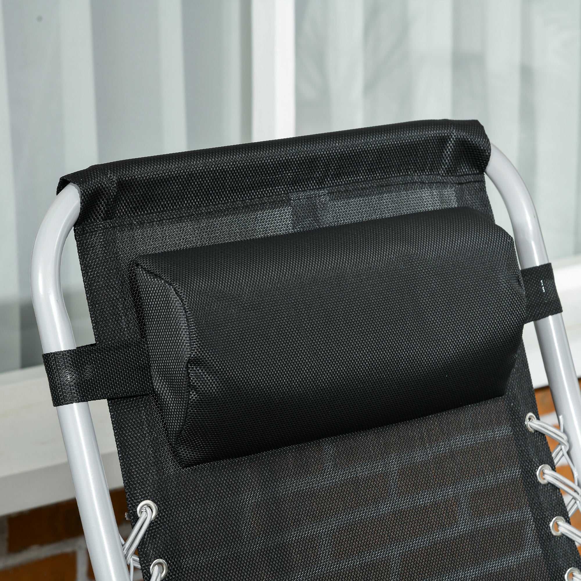 Outsunny 2pc Reclining Zero Gravity Sun Loungers ,Folding Chaise Lounge Chair with Cushions, Blue