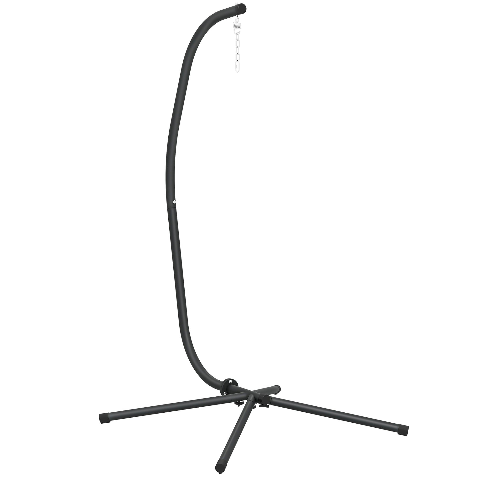 Outsunny Hanging Egg Chair Stand Only, Hammock Chair C-Stand with Hanging Chain, Black