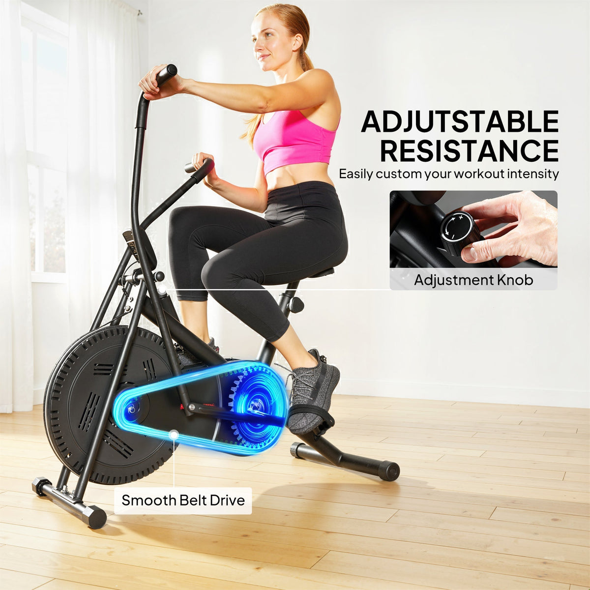 SPORTNOW Exercise Bike with Adjustable Seat, LCD Display for Home Gym