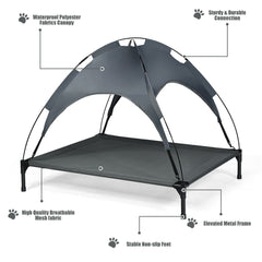 Elevated Pet Bed with Removable Canopy