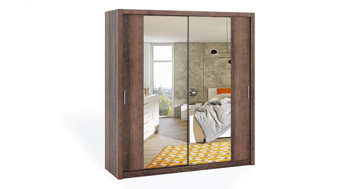 Bono Sliding Door Wardrobe With Mirrors 220cm