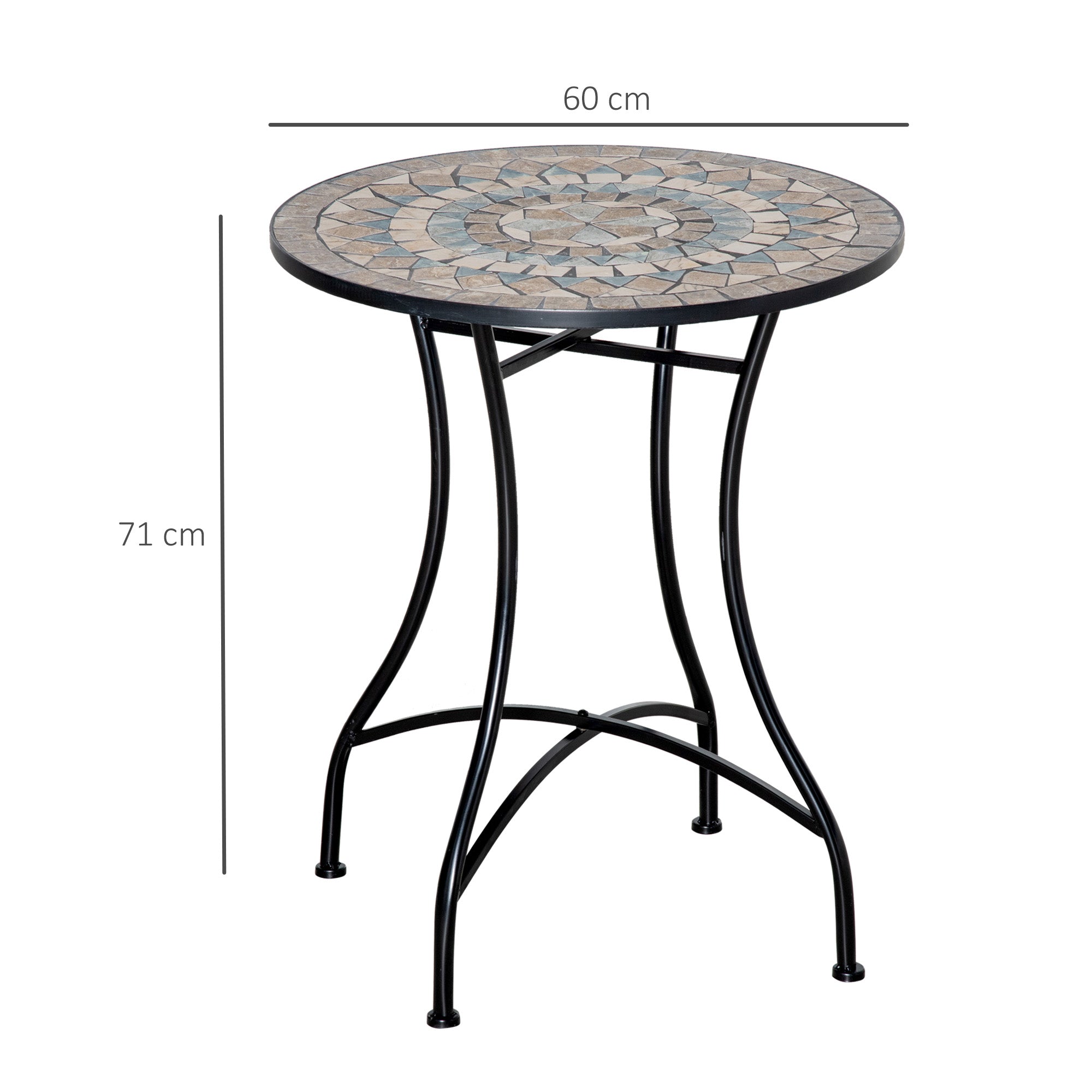 Outsunny 60cm Mosaic Outdoor Patio Table - Green