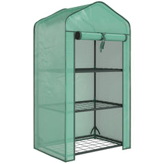 Outsunny Three-Tier Mini Greenhouse - Green