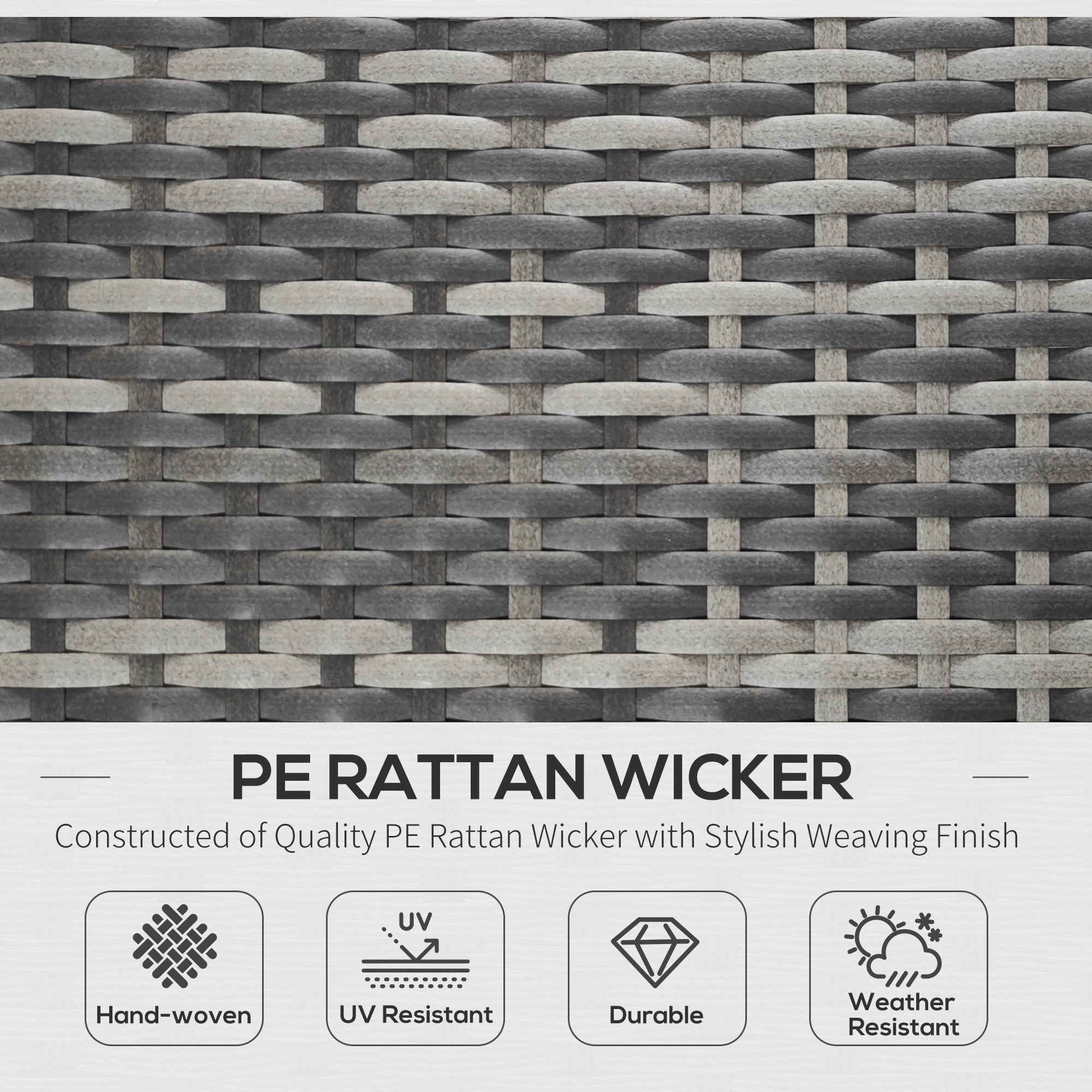 Outsunny Rattan Folding Sun Lounger Outdoor Chair with Cushion and Pillow Grey