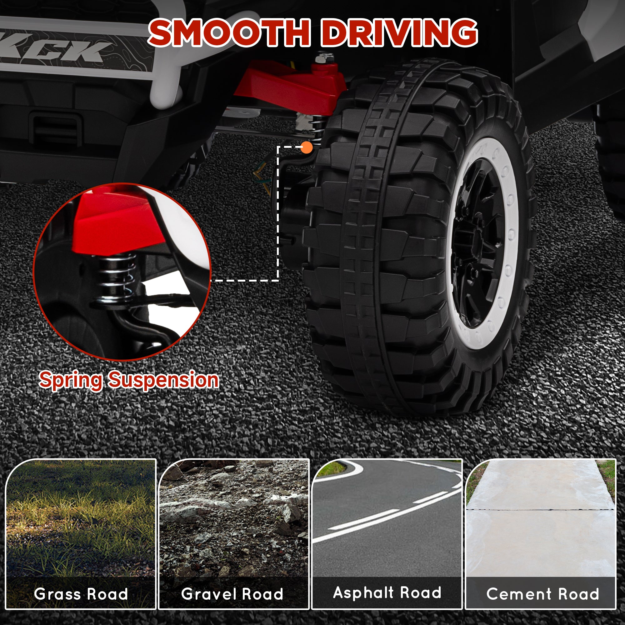 AIYAPLAY 2 Seater 24V 7AH Ride on Truck, Battery Powered Electric Ride On Car w/ Remote, Suspension, 3 Speeds, White