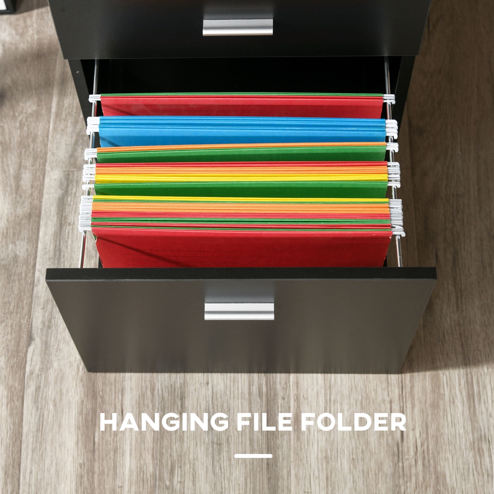 HOMCOM L-Shaped Computer Desk Table with Storage Drawer, Home Office Desk Corner Industrial Style Workstation for A4 Files 143.5 x 143.5 x 76cm, Black