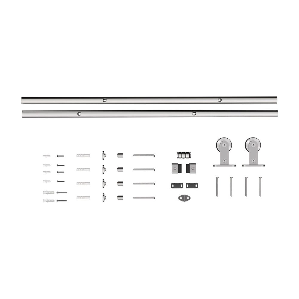 HOMCOM Sliding Door Hardware Kit