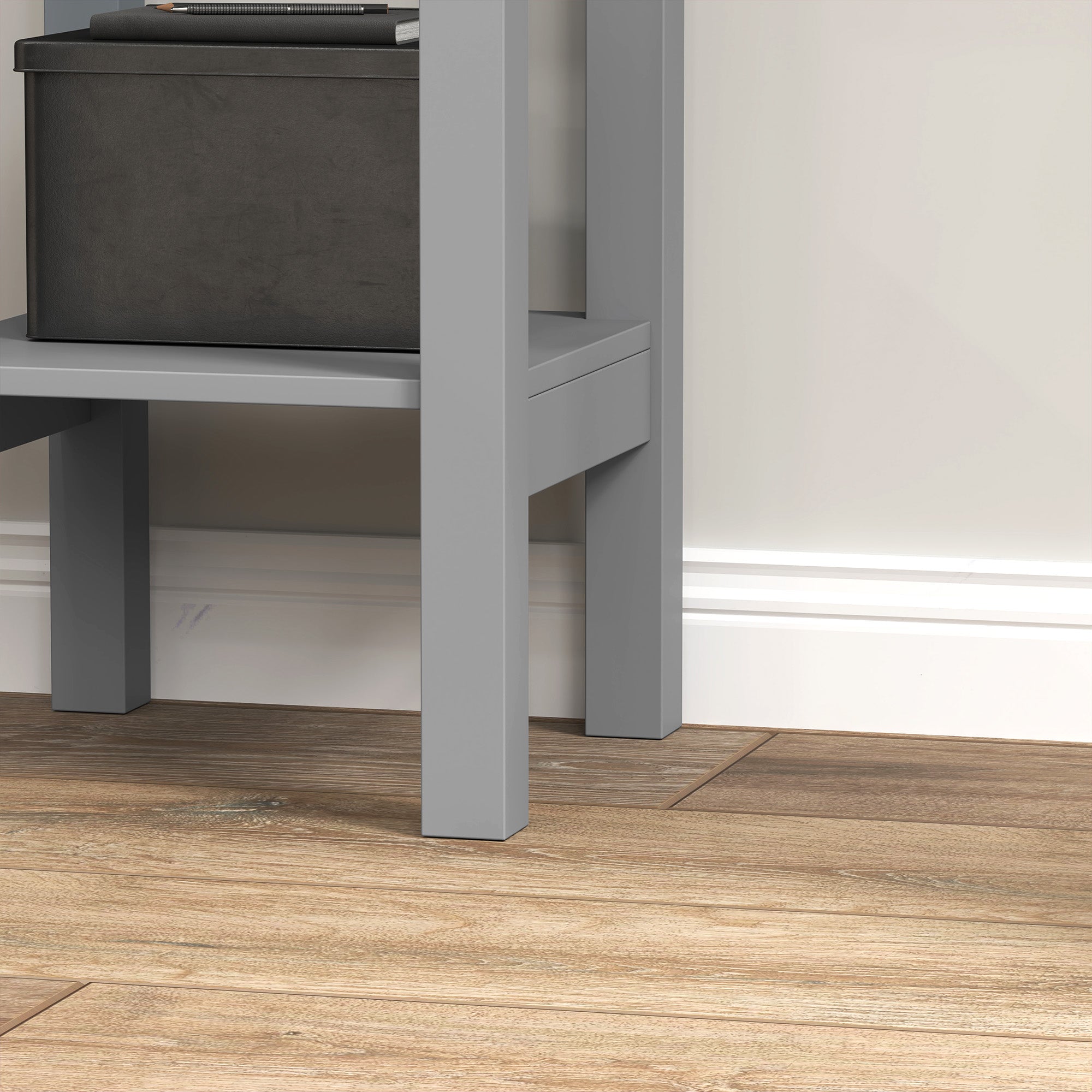 HOMCOM Set of Two Elegant Floral Cut-Out Side Tables - Grey