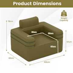 Inflatable Camping Chair Portable Sofa Chair with Built-in Air Pump-Green
