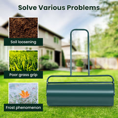 48 L Lawn Roller Steel Lawn Rolling Machine-Green