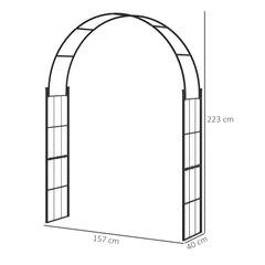 Outsunny 223cm Garden Arch Trellis, Outdoor Wedding Arbor for Ceremony for Climbing Roses, Vines and Plants