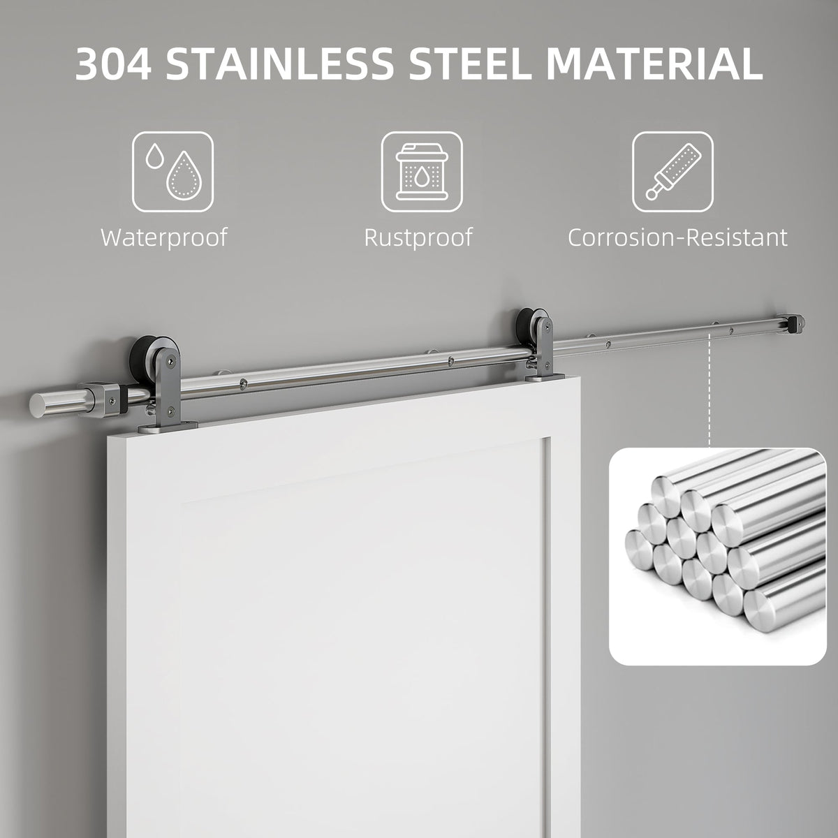 HOMCOM Sliding Door Hardware Kit