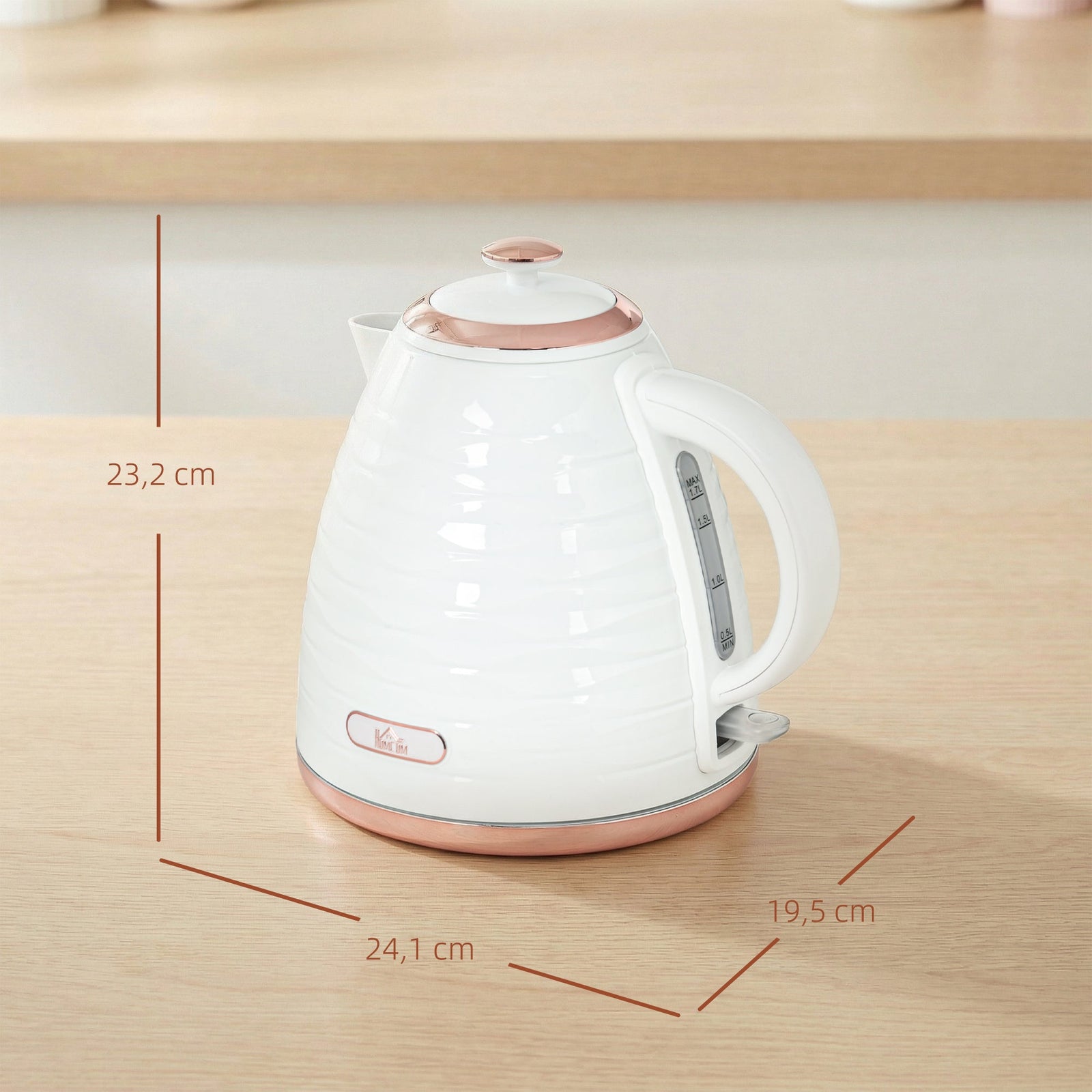 HOMCOM 3kW Rapid Boil Honeycomb Kettle - Cream