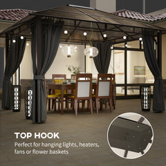 Outsunny Hardtop Gazebo Canopy in Dark Grey, image 6