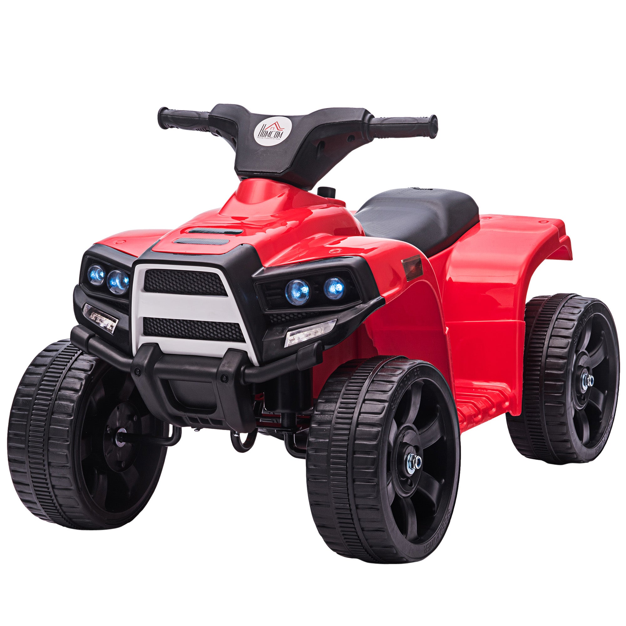 HOMCOM 6V Kids Electric Ride on Car, ATV Toy, Quad Bike with Headlights, Horn, for Toddlers 18-36 Months Red