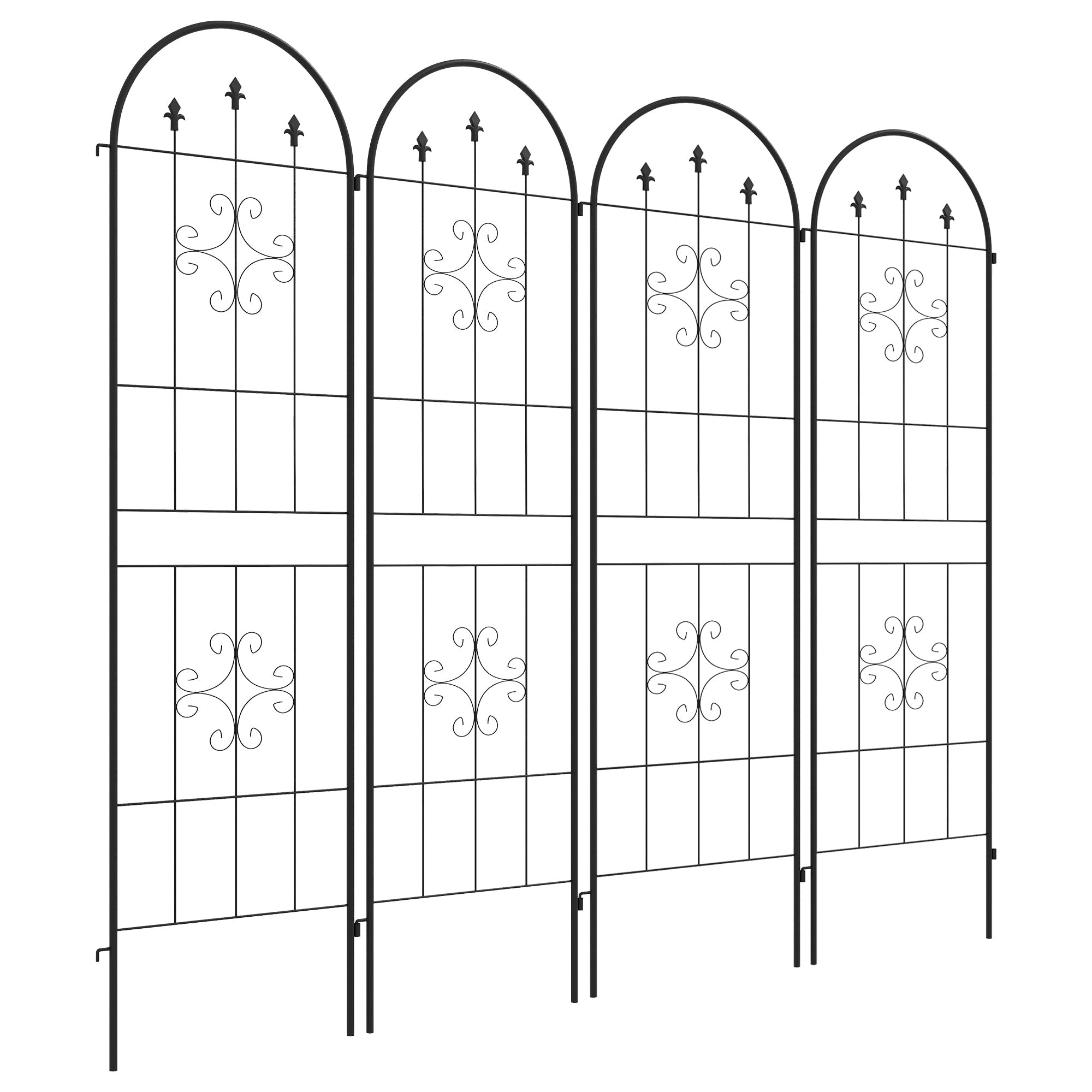 Outsunny Set of Four Spiral Anchor Garden Trellis Panels