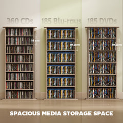 HOMCOM 360 CD Storage Unit - Natural Wood Finish