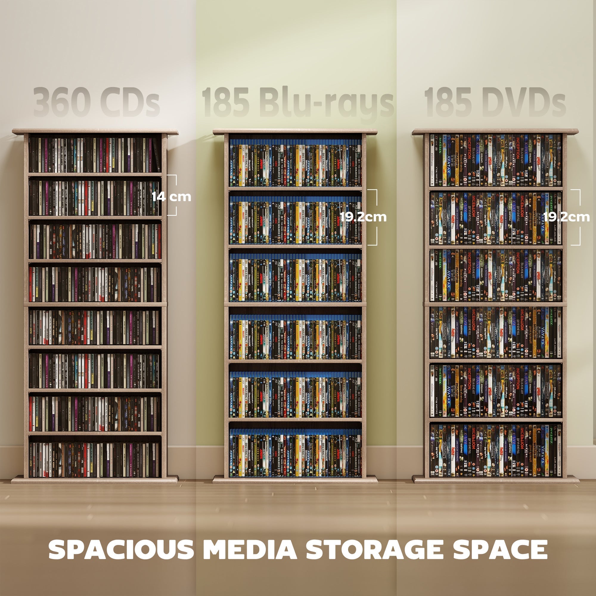 HOMCOM 360 CD Storage Unit - Natural Wood Finish