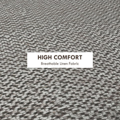 HOMCOM Round Linen-Look Storage Ottoman - Light Grey