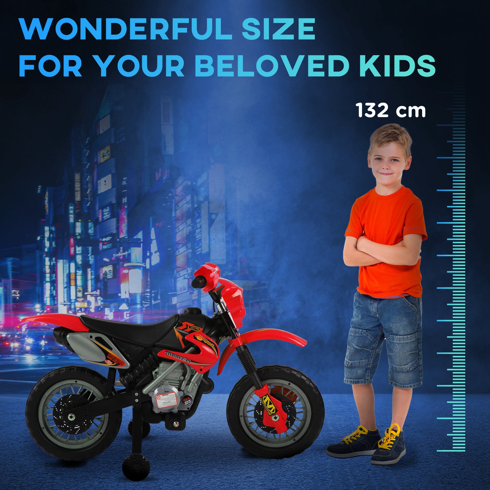 HOMCOM 6V Kids Child Electric Motorbike Ride on Motorcycle Scooter Children Toy Gift for 3-6 Years (Red)