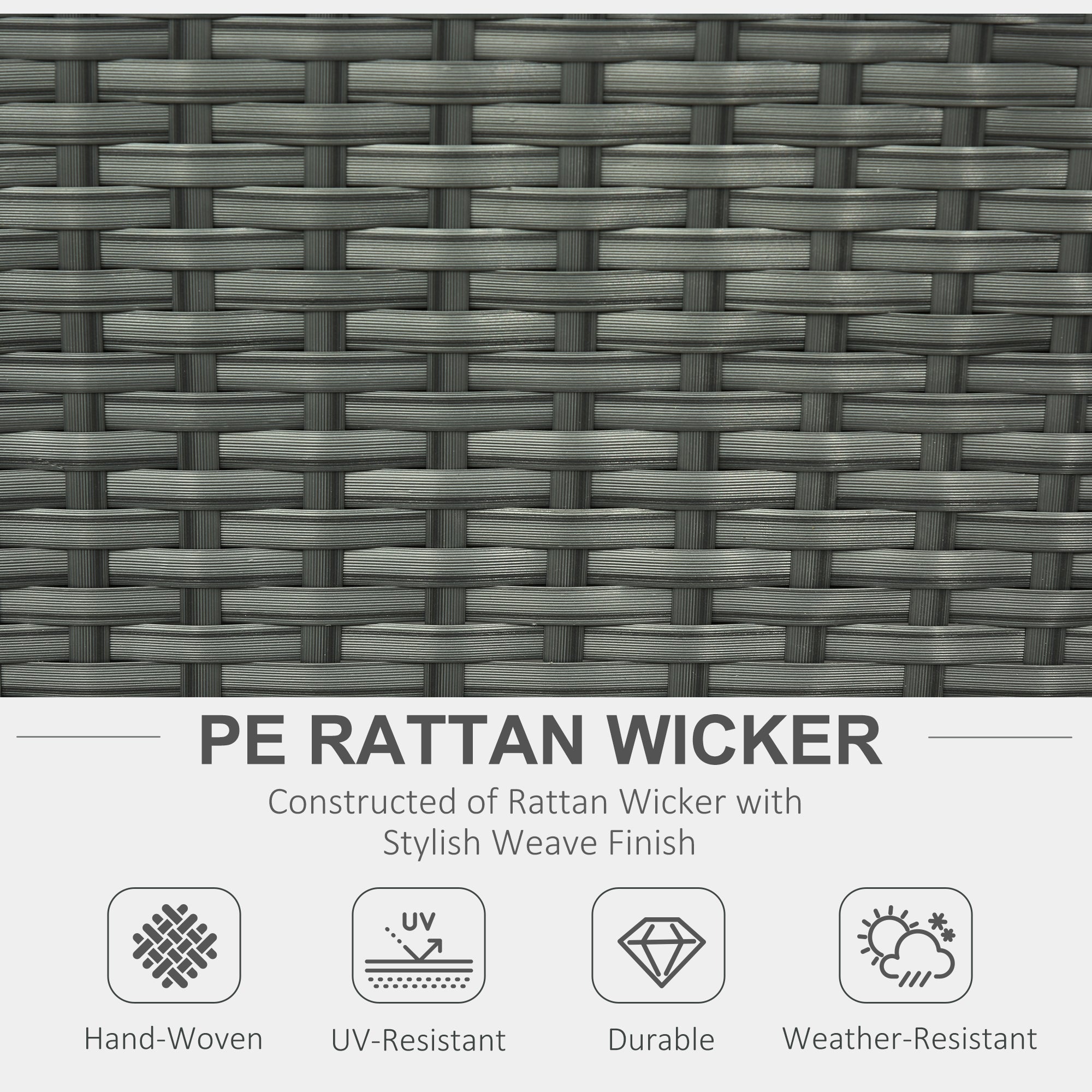 Outsunny Six-piece Outdoor Rattan Dining Set, Outdoor Sofa Set with Reclining Armchairs and Mental Frame, Orange